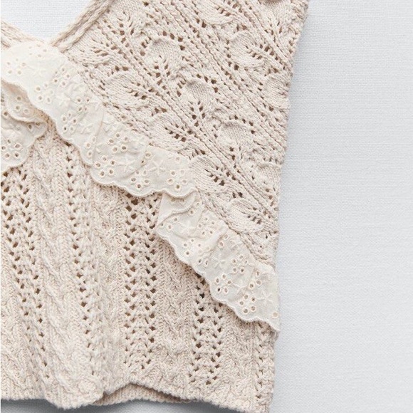 Zara cream crochet top NWT - Picture 3 of 7